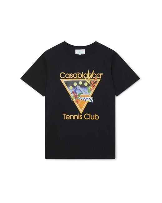 Casablanca Tennis club icon schwarzes t-shirt in Black für Herren