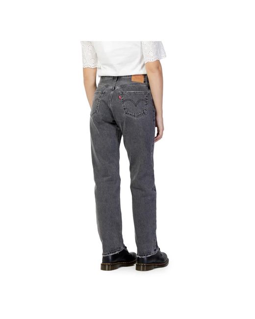 Levi's Jeans ,Zwart ,Katoen Straight Jeans in het Blue