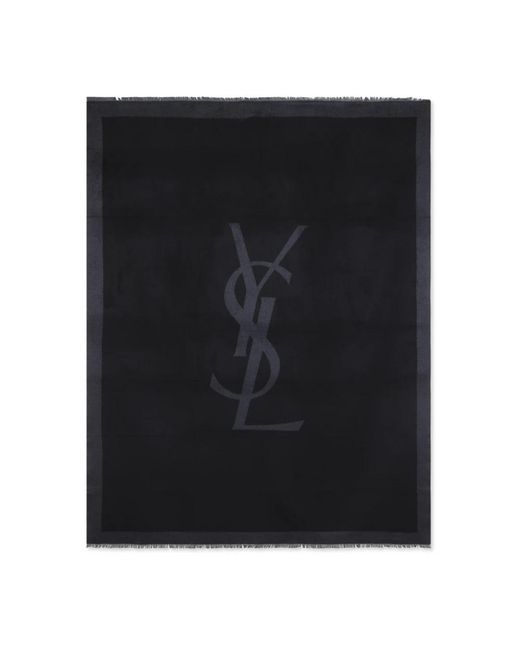 Saint Laurent Black Seidenschal