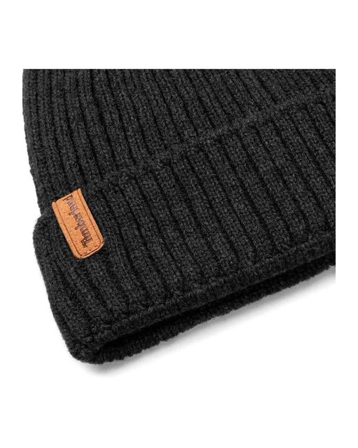 Timberland Black Gerippte Wintermütze