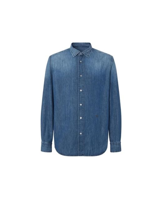 Jacob Cohen Blue Denim Shirts for men