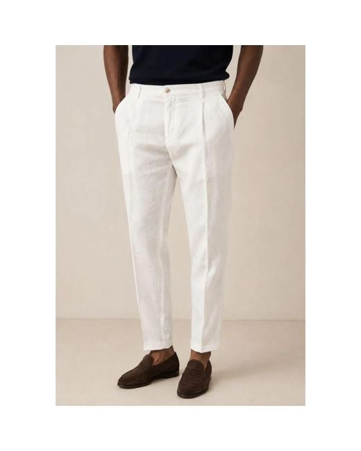 BRIGLIA White Cropped Trousers for men