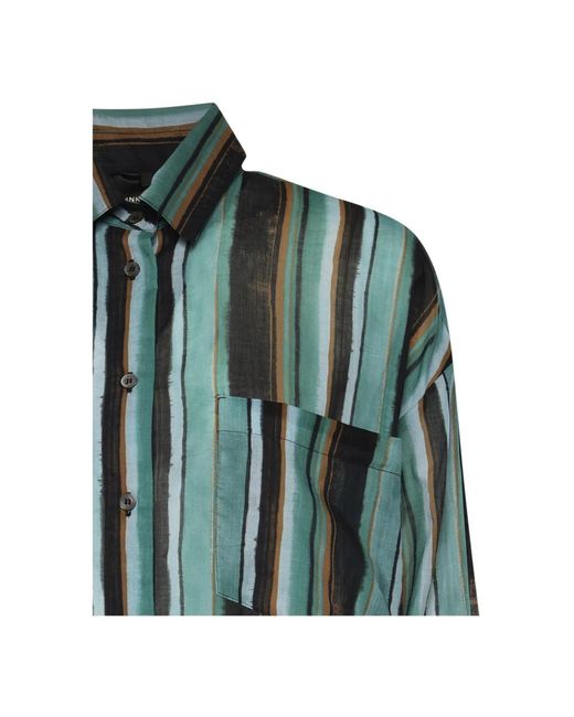 Pinko Overhemden ,Veelkleurig ,Katoen Rieti Shirt in het Green