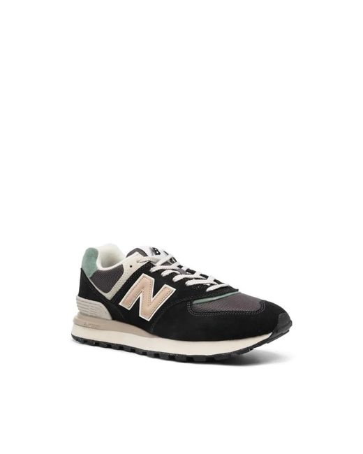 New Balance Black 574 Suede Sneakers for men