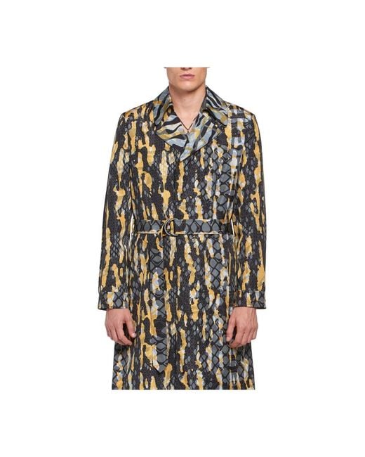 Roberto Cavalli Multicolor Belted Coats for men