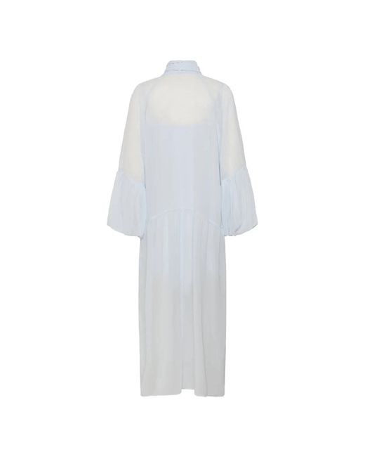 Gestuz Kleedjes ,Blauw ,Midi Jurken in het White