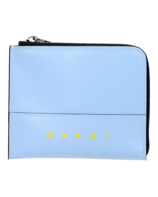 Marni Blauwe Polyethyleen Muntportemonnee in het Blue