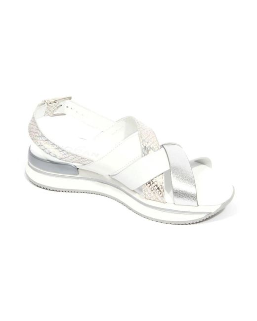 Hogan Schoenen ,Wit ,Sandaal Met Gekruiste Banden in het White