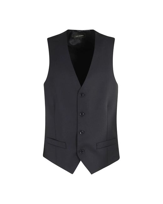 Luigi Bianchi Black Waistcoats for men