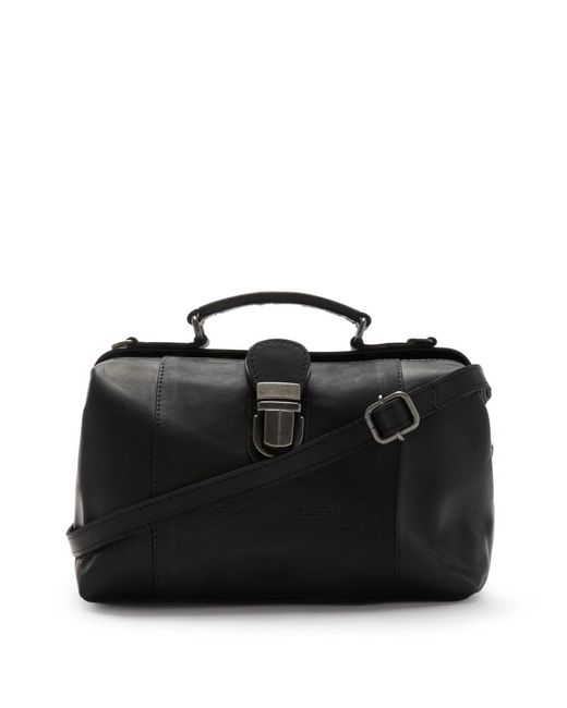 The Chesterfield Brand Zwarte Leren Schoudertas in het Black