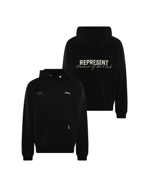 Represent Hoodies & Sweatvesten ,Zwart ,Katoen Patron Of The Club Hoodie in het Black voor heren