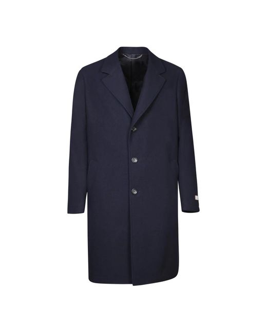 Canali Blue Single-Breasted Coats for men