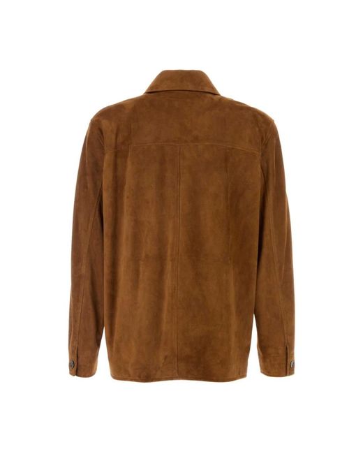 Saint Laurent Brown Leather Jackets for men