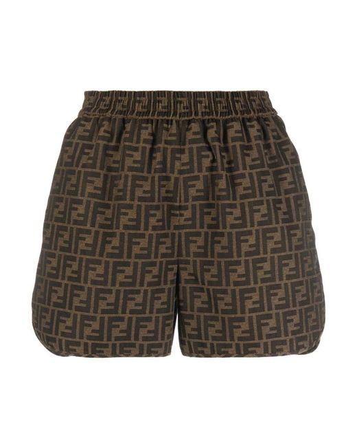 Fendi Ff Monogram Shorts in het Gray