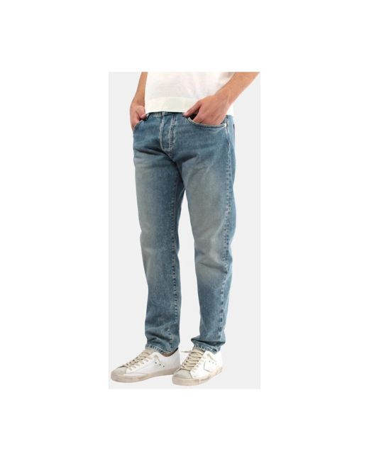 Nine:inthe:morning Blaue slim fit jeans mit knopfleiste in Blue für Herren