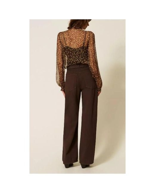 Twinset Brown Wide Trousers