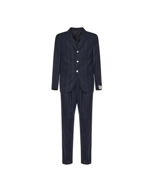Eleventy Blue Single Breasted Suits for men