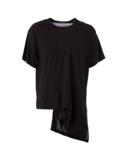 Yohji Yamamoto Lässiges rundhals-halbarm-shirt in Black für Herren