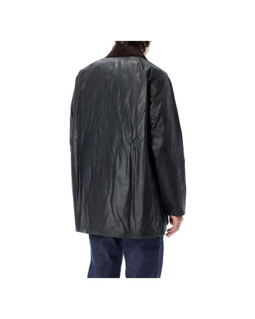 Barbour Black Leather Jackets for men