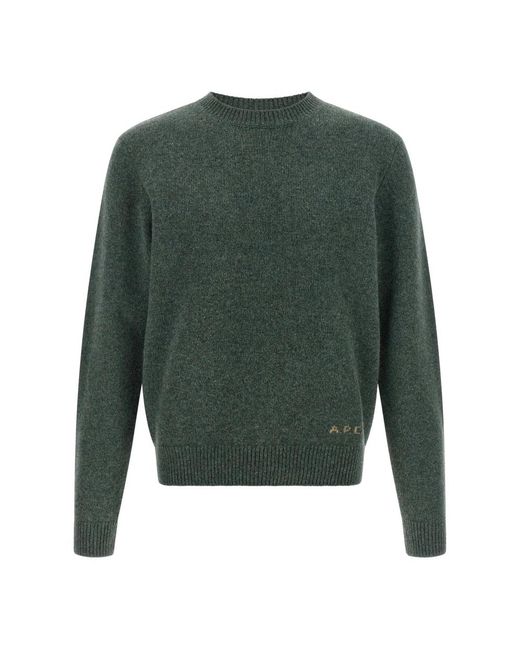 A.P.C. Green Round-Neck Knitwear for men