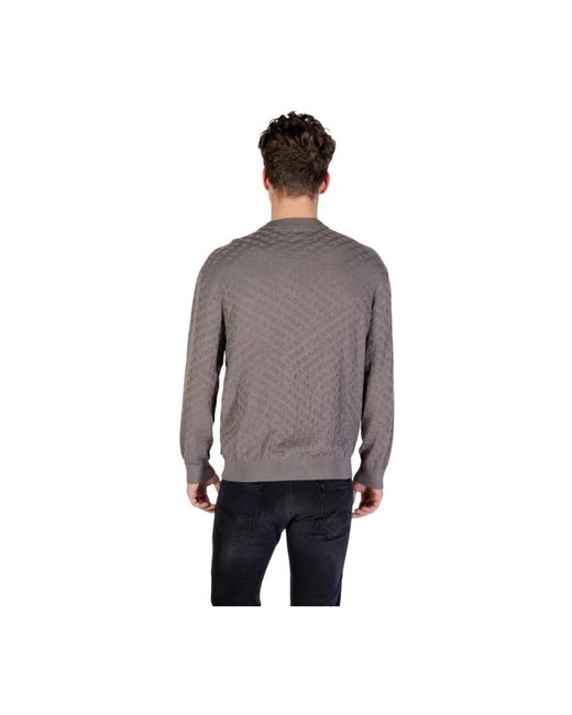 ARMANI EXCHANGE Gray Round-Neck Knitwear for men