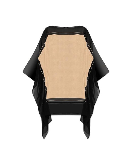 Balmain Badmode ,Silk Poncho in het Black