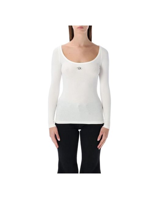 DIESEL White Long Sleeve T-Shirts