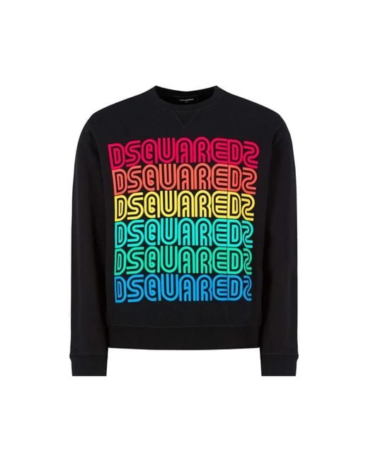 DSquared² Hoodies & Sweatvesten ,Zwart ,Katoen Sweatshirt in het Green voor heren