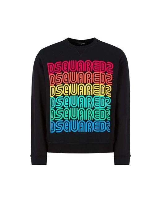 DSquared² Hoodies & Sweatvesten ,Zwart ,Katoen Sweatshirt in het Green voor heren