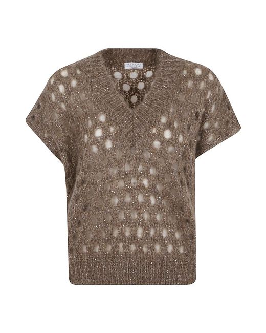 Brunello Cucinelli Gebreid Vest in het Brown