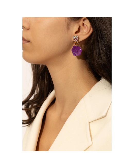 Marni Purple Messingohrringe