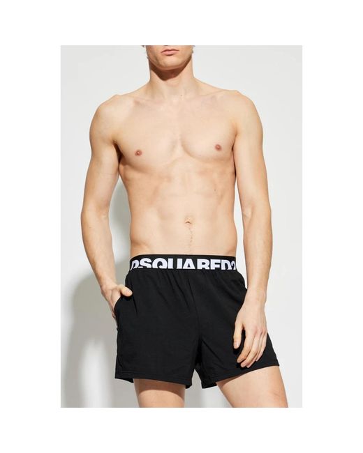 DSquared² Cotton Boxers With Logo in het Black voor heren