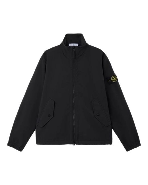 Stone Island Jassen ,Zwart ,Polyester Shell-R E.Dye Jacket in het Black voor heren
