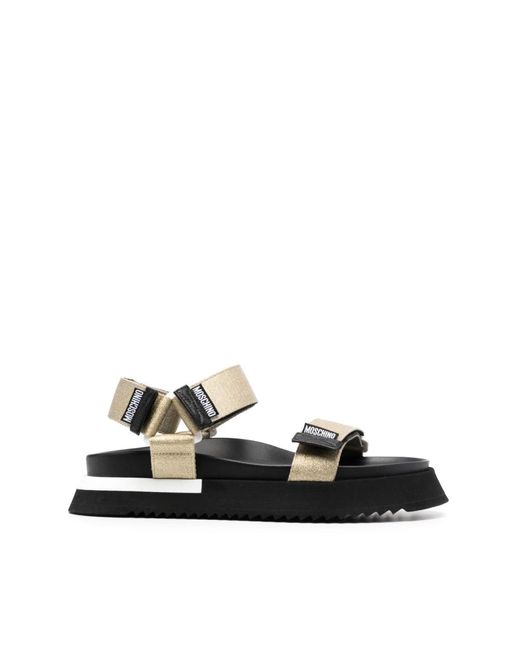 Flat sandals Moschino de color Black