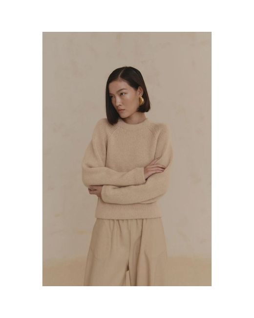 Cortana Natural Round-Neck Knitwear