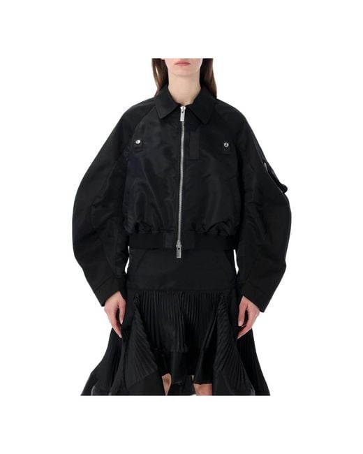 Sacai Black Bomber Jackets