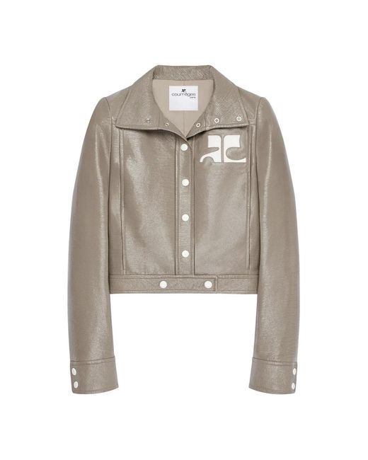 Courreges Jassen ,Grijs ,Katoen Reedition Vinyl Jas in het Gray