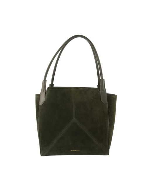 Victoria Beckham Black Grüne Leder-Tote-Shopper-Tasche