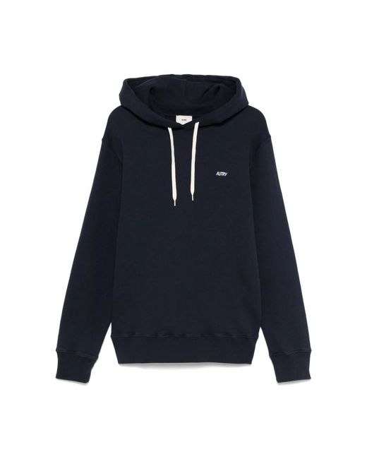 Autry Hoodies & Sweatvesten ,Blauw ,Katoen Blauwe Hoodie Met Geborduurd Logo in het Blue voor heren