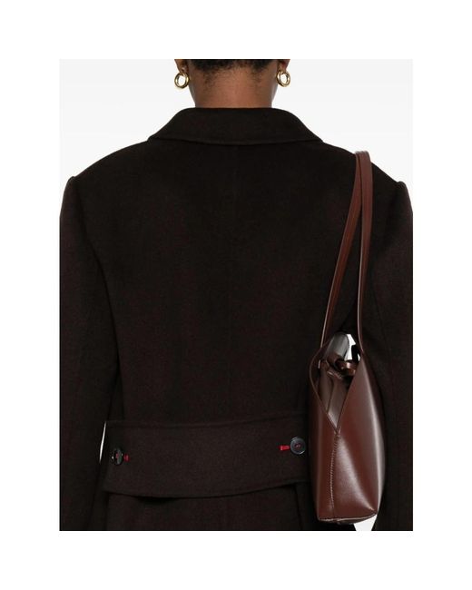 Victoria Beckham Bruine Wol-Kasjmier Jas Aw25 in het Black