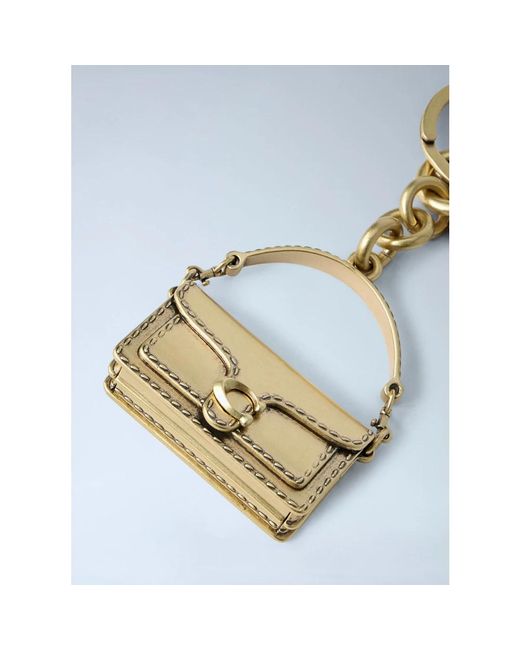 COACH Bag Charm in het Metallic