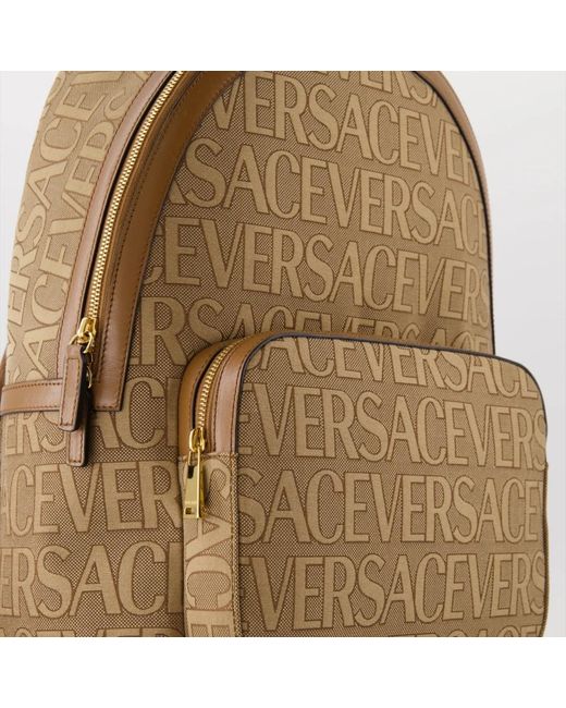 Versace Allover rucksack mit reißverschluss in Natural für Herren