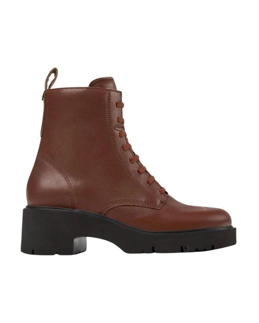 Camper Brown Lace-Up Boots