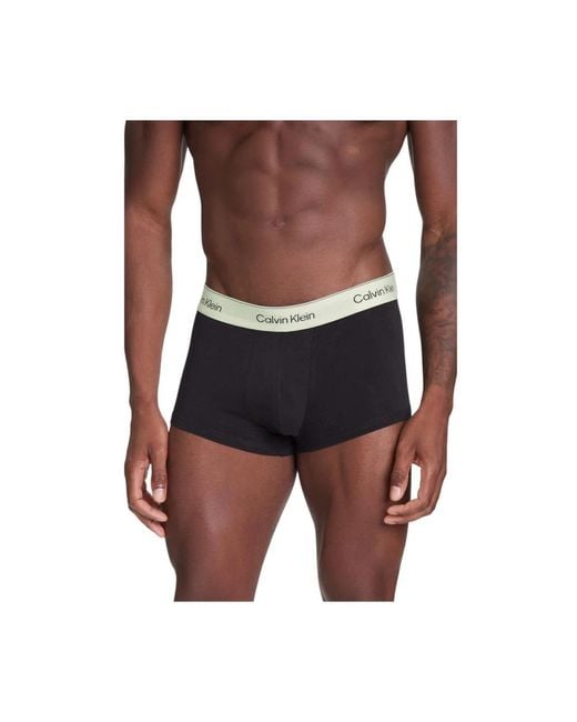 Calvin Klein Gelbes Baumwoll Boxer Trunk Set in Green für Herren
