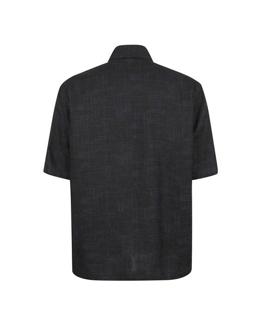 Off-White c/o Virgil Abloh Schwarzes leinen bowling shirt 90s logo in Black für Herren