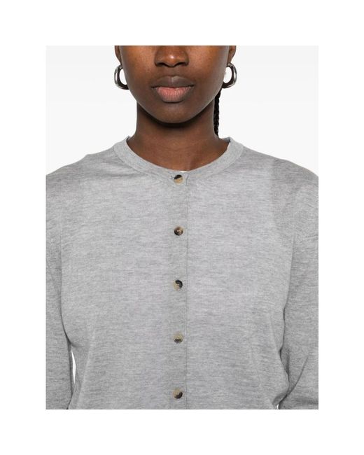 Khaite Gray Hellgrauer Pullover Mit Knopfleiste