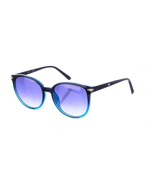 Swarovski Accessoires ,Zwart ,Ovale Zonnebril Met Zwart-Blauw Acetaat Montuur En Paarse Gradiënt Lenzen in het Blue