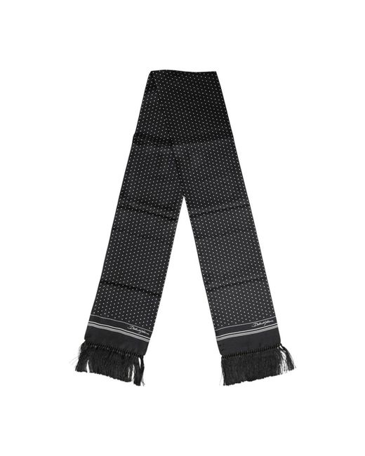 Dolce & Gabbana Black Silky Scarves for men