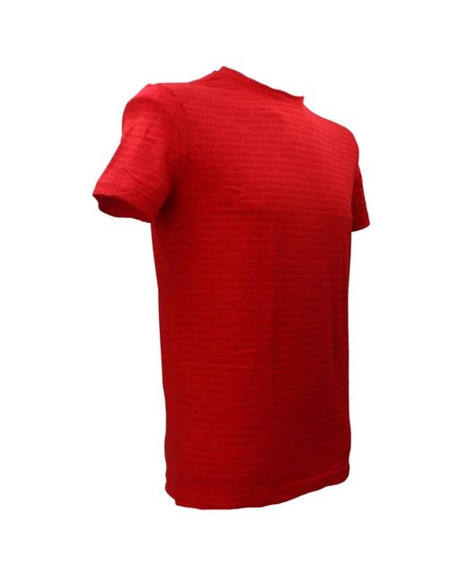 DSquared² Tops ,Rood ,Katoen Essentiële Ronde Hals T-Shirt in het Red voor heren