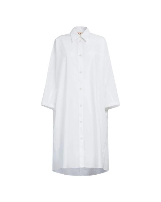 Marni White Shirt Dresses
